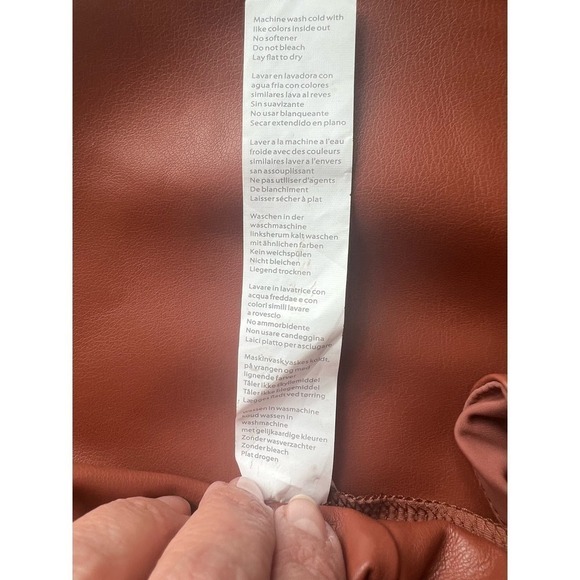 NWT Fabletics Vegan Leather Legging in Mahogany size 2X, High Waist Buttery Soft - Picture 10 of 16